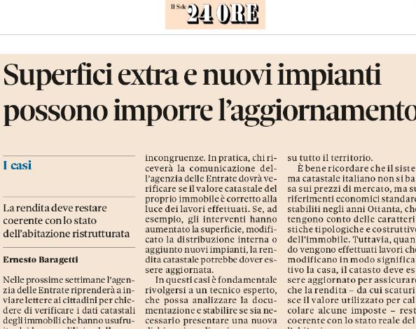 Catasto e bonus edilizi: l'Agenzia delle Entrate rilancia l’invito alla verifica dei dati